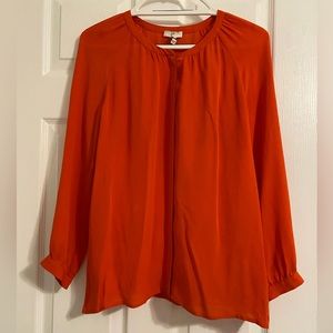 Women's Joie Silk Red Orange Blouse Top Size M